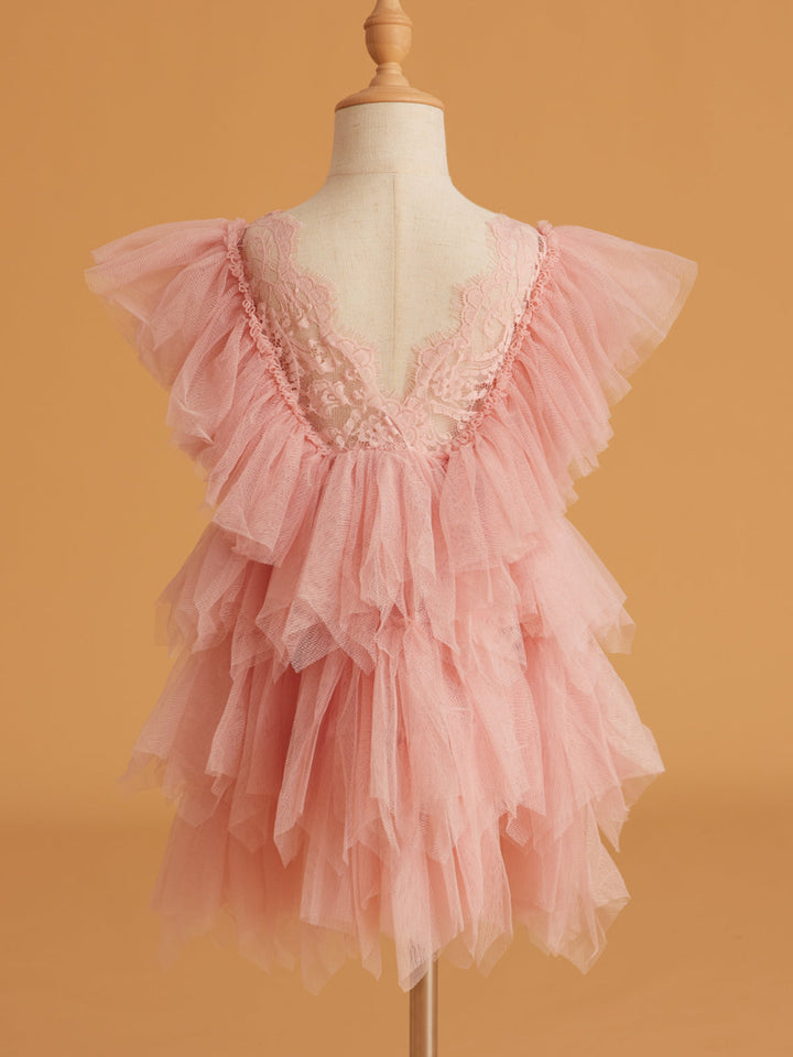 Robe Courte/Mini en Tulle et Dentelle