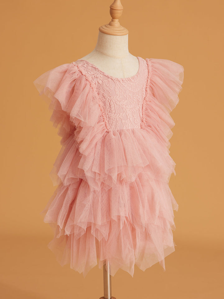 Robe Courte/Mini en Tulle et Dentelle