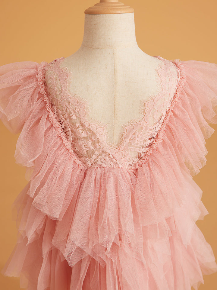 Robe Courte/Mini en Tulle et Dentelle