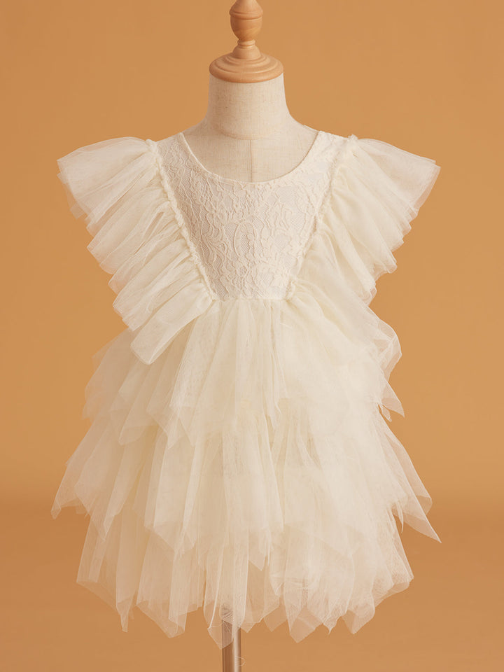 Robe Courte/Mini en Tulle et Dentelle