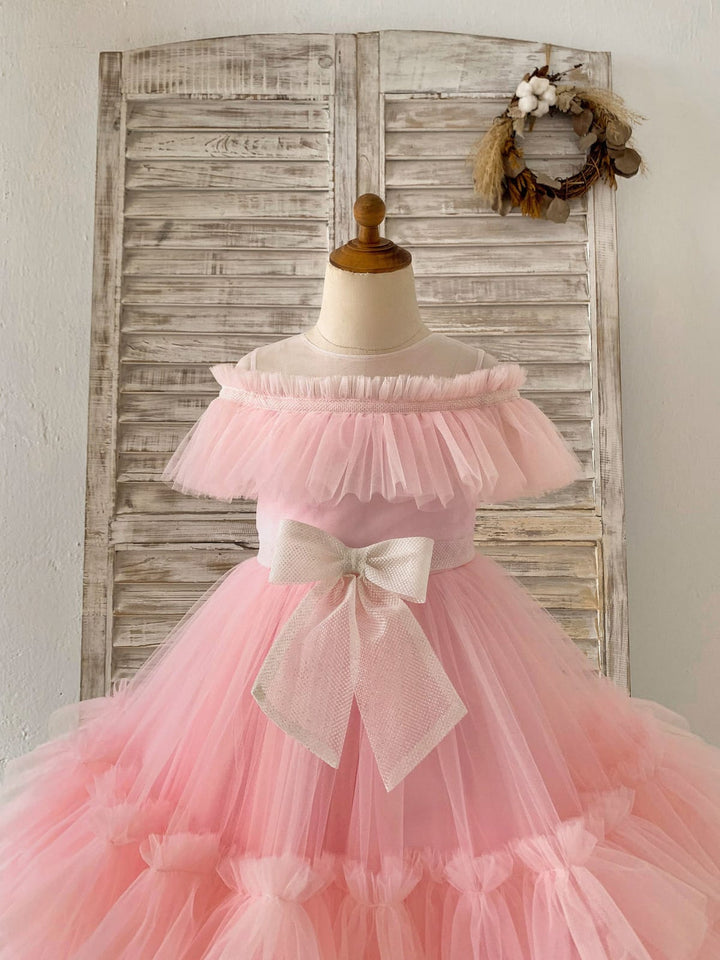 Robe Rose en Tulle Jusqu'Aux Genoux