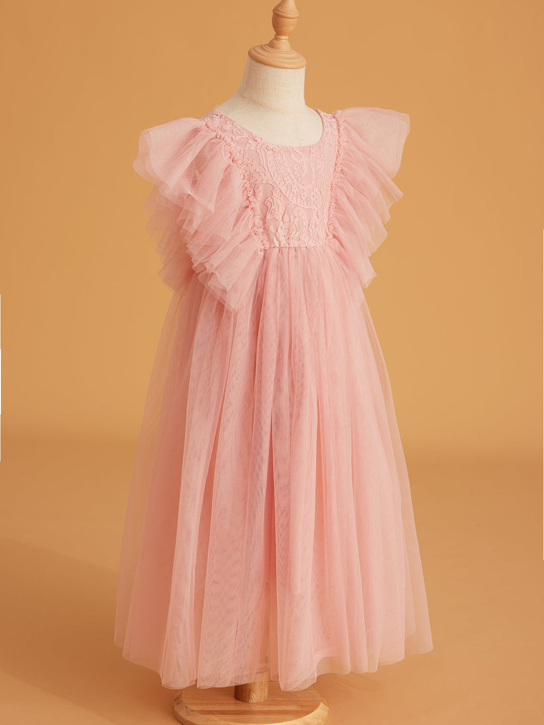 Robe en Tulle et Dentelle Jusqu'À la Cheville