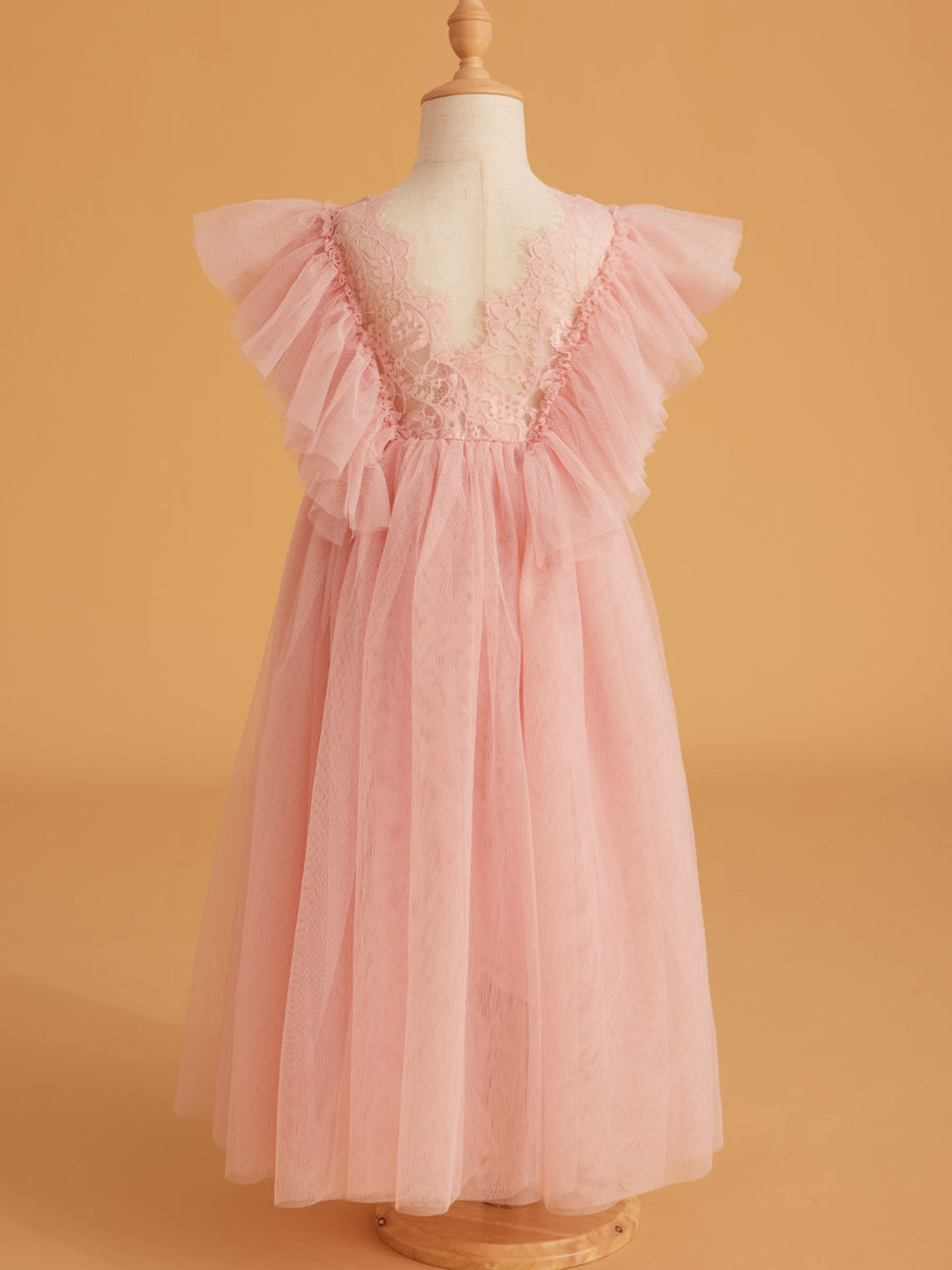 Robe en Tulle et Dentelle Jusqu'À la Cheville