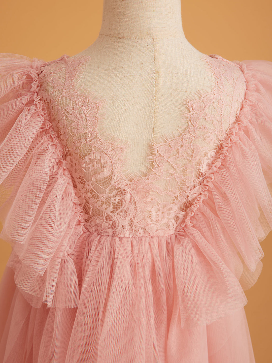 Robe en Tulle et Dentelle Jusqu'À la Cheville