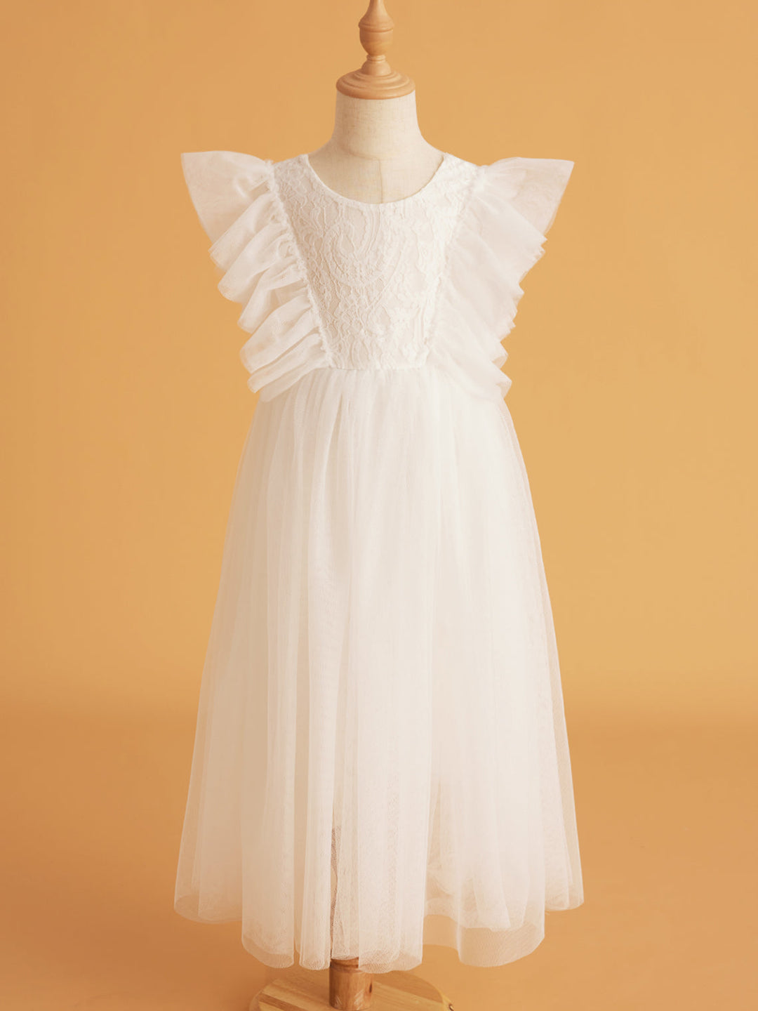 Robe en Tulle et Dentelle Jusqu'À la Cheville