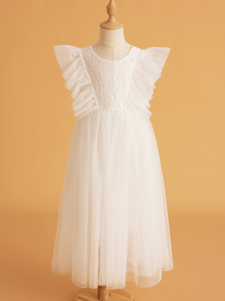 Robe en Tulle et Dentelle Jusqu'À la Cheville