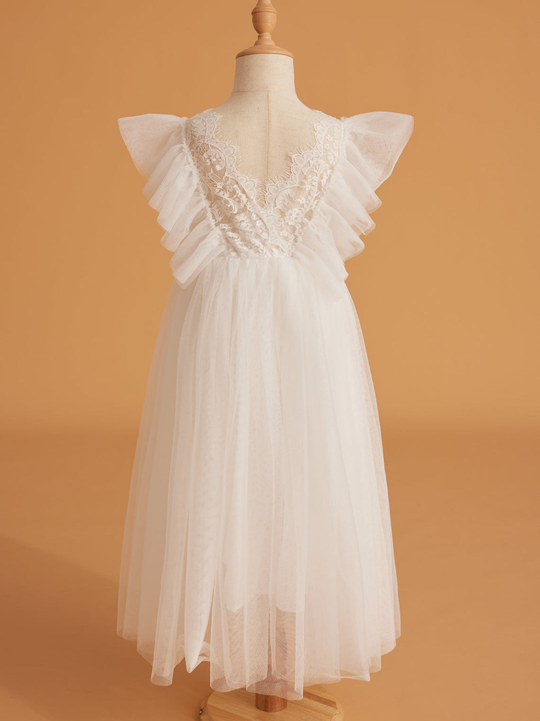 Robe en Tulle et Dentelle Jusqu'À la Cheville