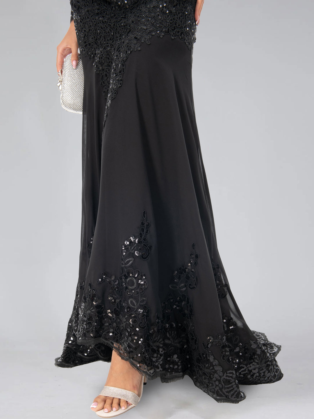 Robe de Mère de la Mariée Sirène/Trompette à Manches Longues avec Appliques