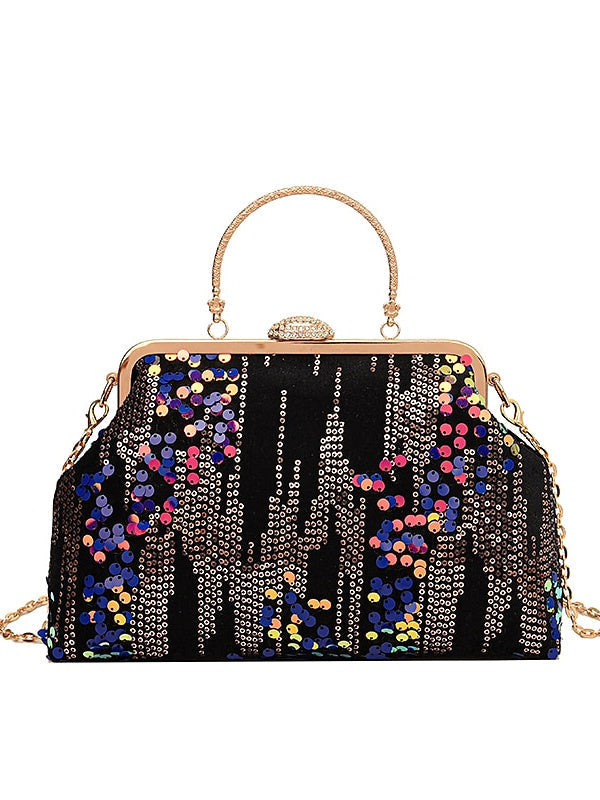 Pochettes Pliables à Paillettes de Grande Capacité avec Sacs à Main en Synthétique