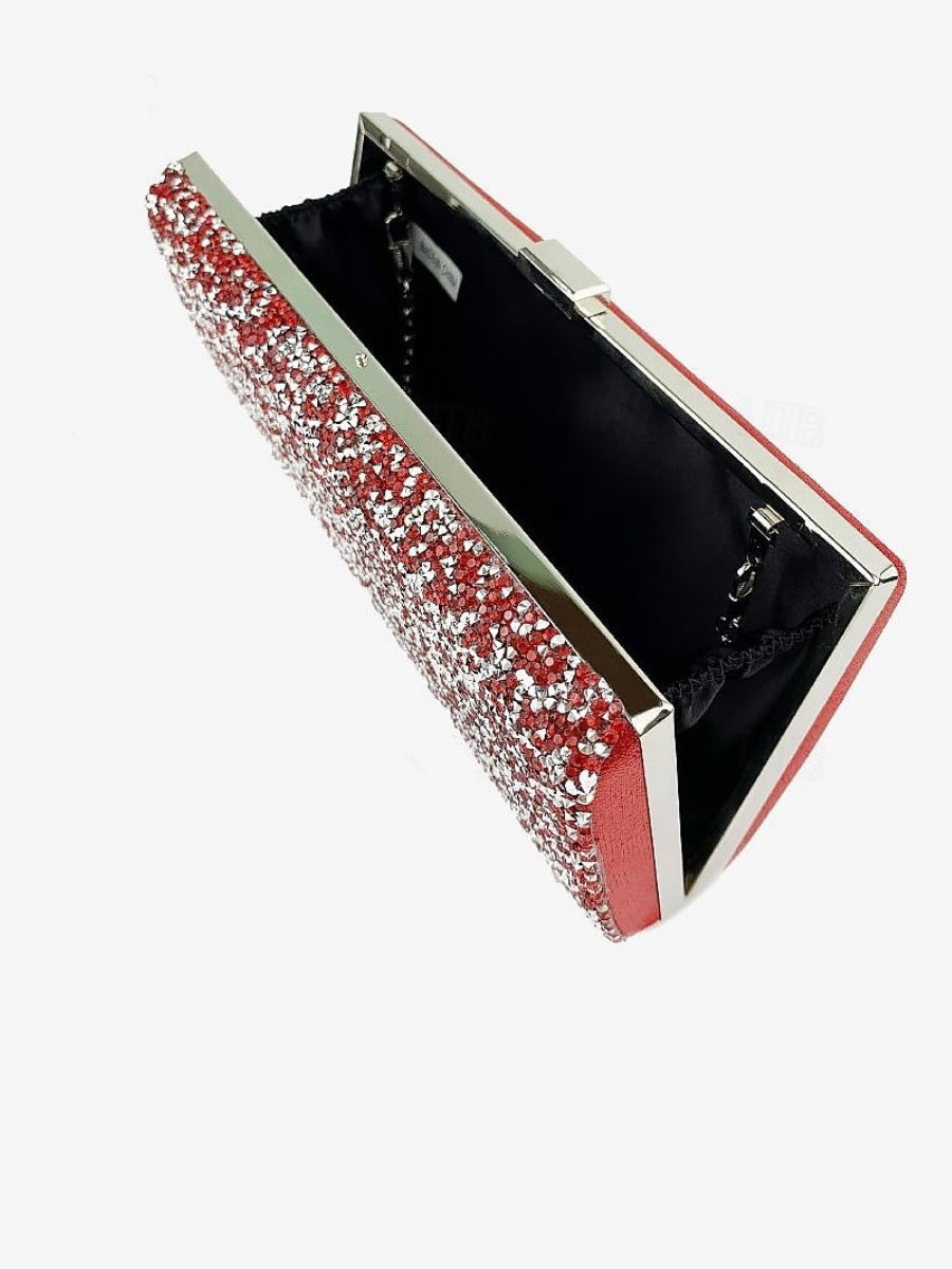 Sacs de Soirée en Polyester à Grande Capacité et à Transport Multiple avec Chaîne et Strass