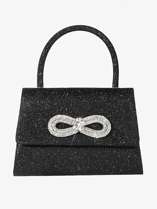 Sacs de Soirée en Polyester de Couleur Unie avec Cristaux et Strass