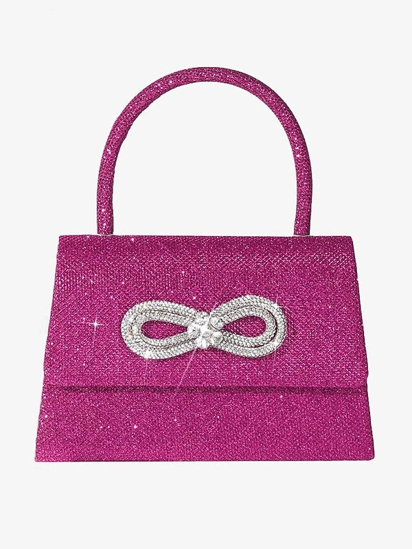 Sacs de Soirée en Polyester de Couleur Unie avec Cristaux et Strass