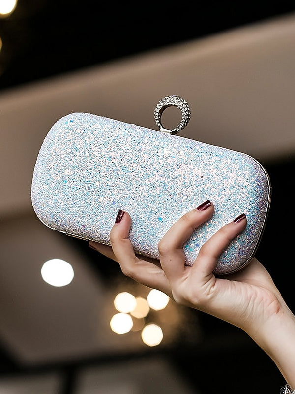 Pochettes Légères en Cuir Pu, Grande Capacité, Durables, Couleur Unie, Strass