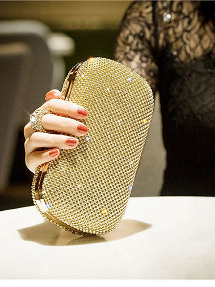 Pochettes en Alliage de Couleur Unie avec Cristaux Scintillants