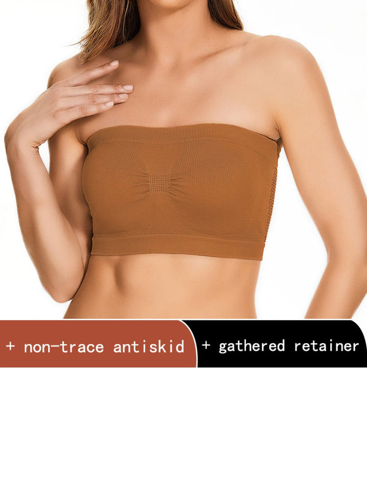 Soutien-Gorge Sans Bretelles de Couleur Unie Respirant Quotidien pour Femmes