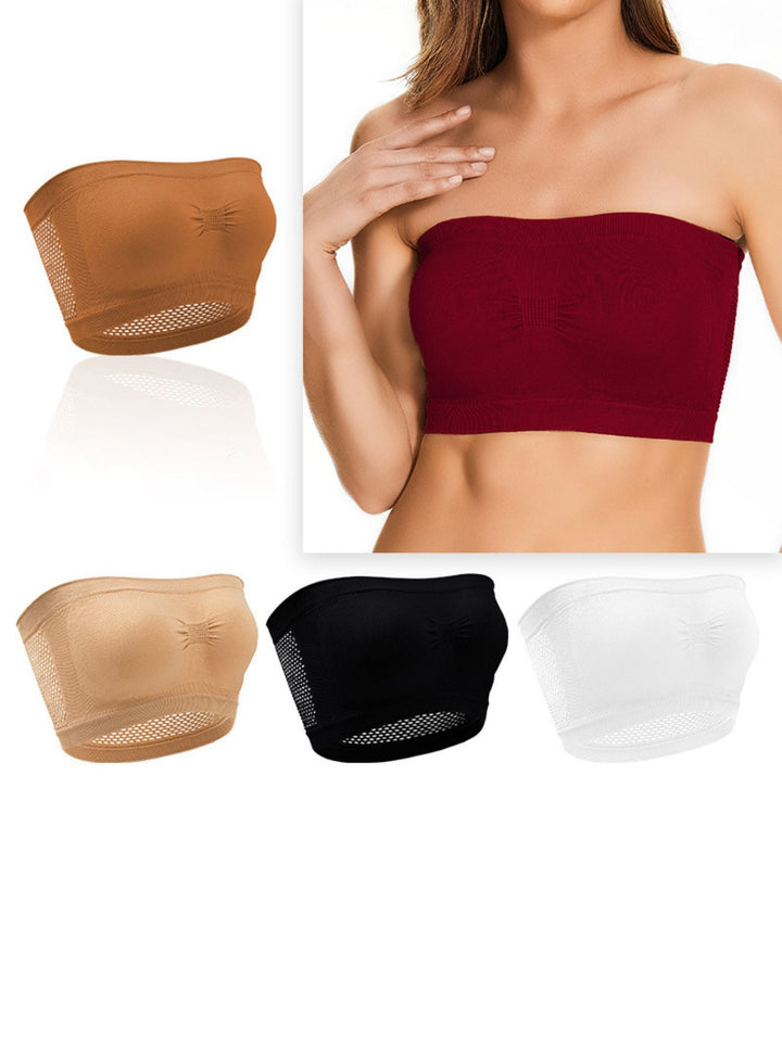 Soutien-Gorge Sans Bretelles de Couleur Unie Respirant Quotidien pour Femmes