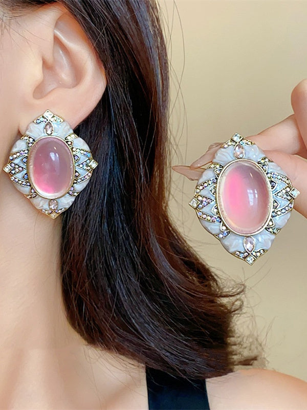 Boucles D'Oreilles à Tige pour Femmes, Boucles D'Oreilles Tendance Transparentes pour Mariage et Travail