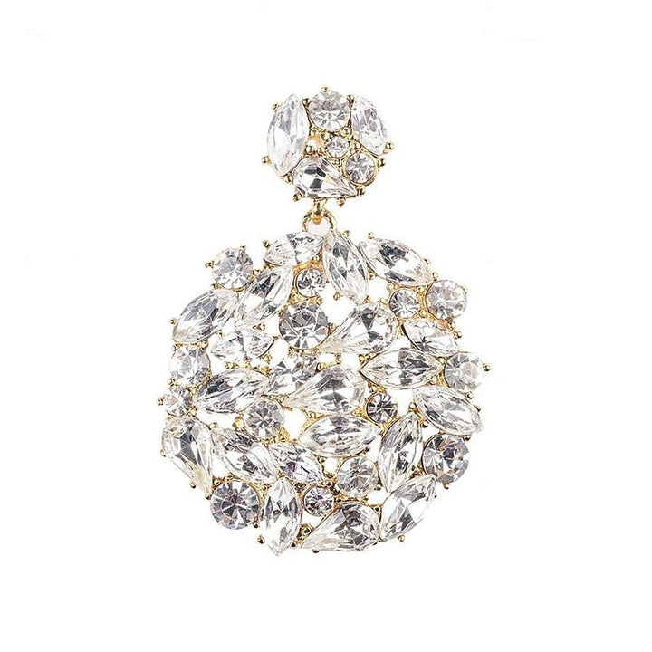 Boucles D'Oreilles à Tige pour Femme, 1 Paire, Motif Géométrique, Fleur Précieuse, Élégante, Personnalisée, Imitation Diamant, Bijoux Blancs pour Fête de Mariage