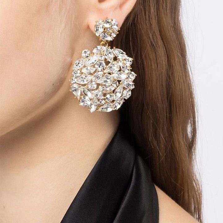 Boucles D'Oreilles à Tige pour Femme, 1 Paire, Motif Géométrique, Fleur Précieuse, Élégante, Personnalisée, Imitation Diamant, Bijoux Blancs pour Fête de Mariage