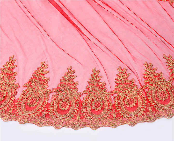 Voile de Mariée Luxueux à Un Niveau avec Broderie