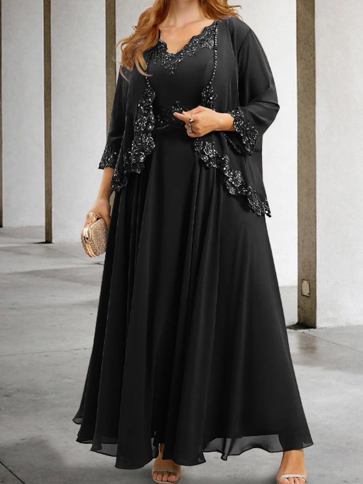 Robes de Mère de la Mariée Coupe A-Line/Princesse avec Appliques et Paillettes