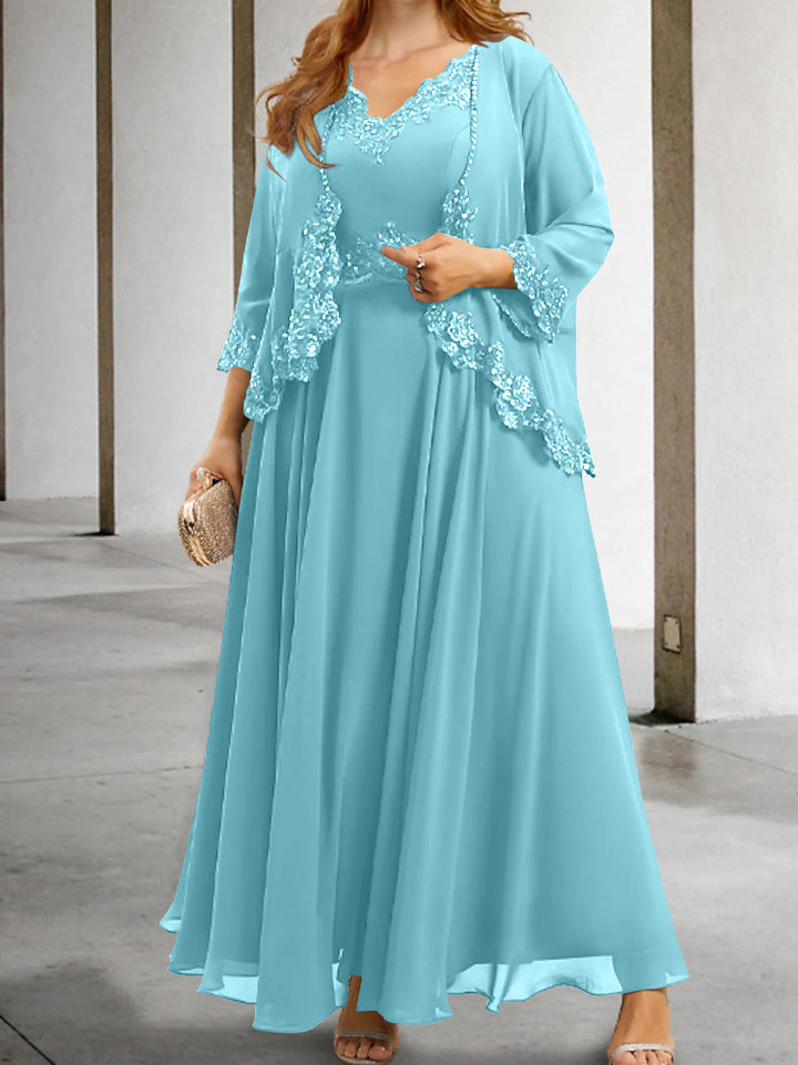 Robes de Mère de la Mariée Coupe A-Line/Princesse avec Appliques et Paillettes