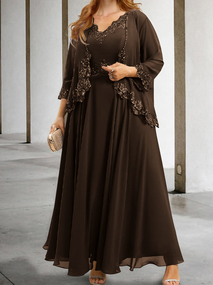 Robes de Mère de la Mariée Coupe A-Line/Princesse avec Appliques et Paillettes