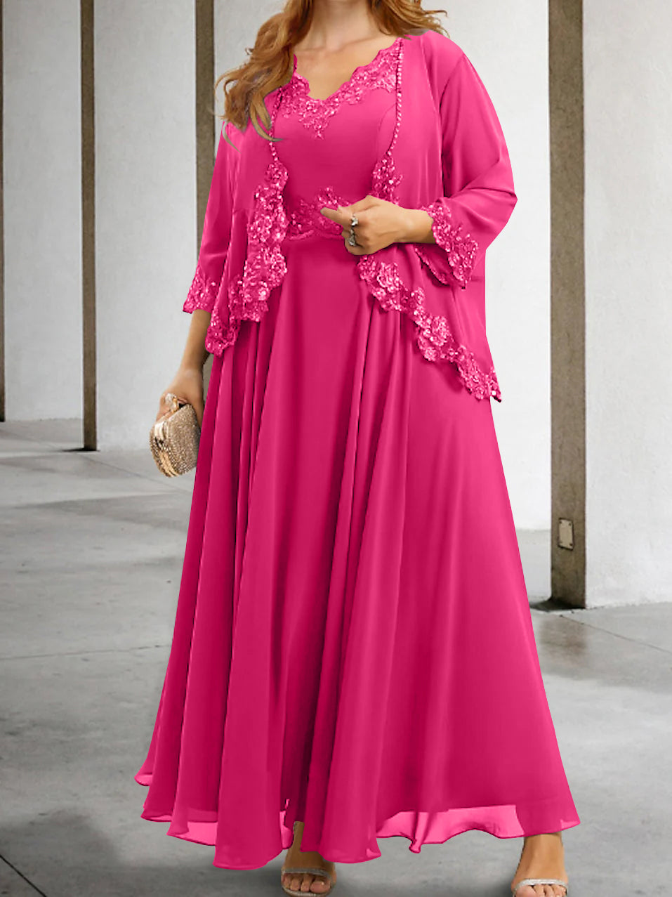 Robes de Mère de la Mariée Coupe A-Line/Princesse avec Appliques et Paillettes