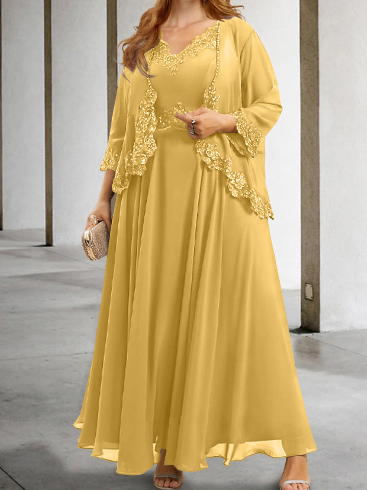 Robes de Mère de la Mariée Coupe A-Line/Princesse avec Appliques et Paillettes