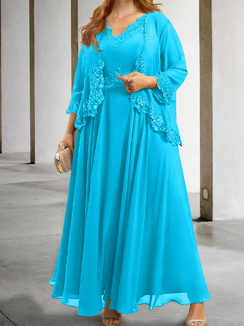 Robes de Mère de la Mariée Coupe A-Line/Princesse avec Appliques et Paillettes