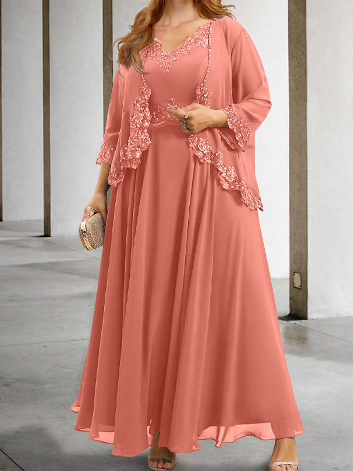 Robes de Mère de la Mariée Coupe A-Line/Princesse avec Appliques et Paillettes