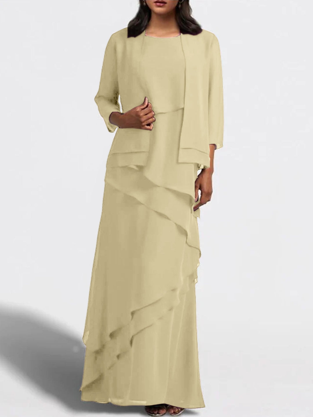 Robes de Mère de la Mariée Fourreau/Colonne Longueur Au Sol avec Veste