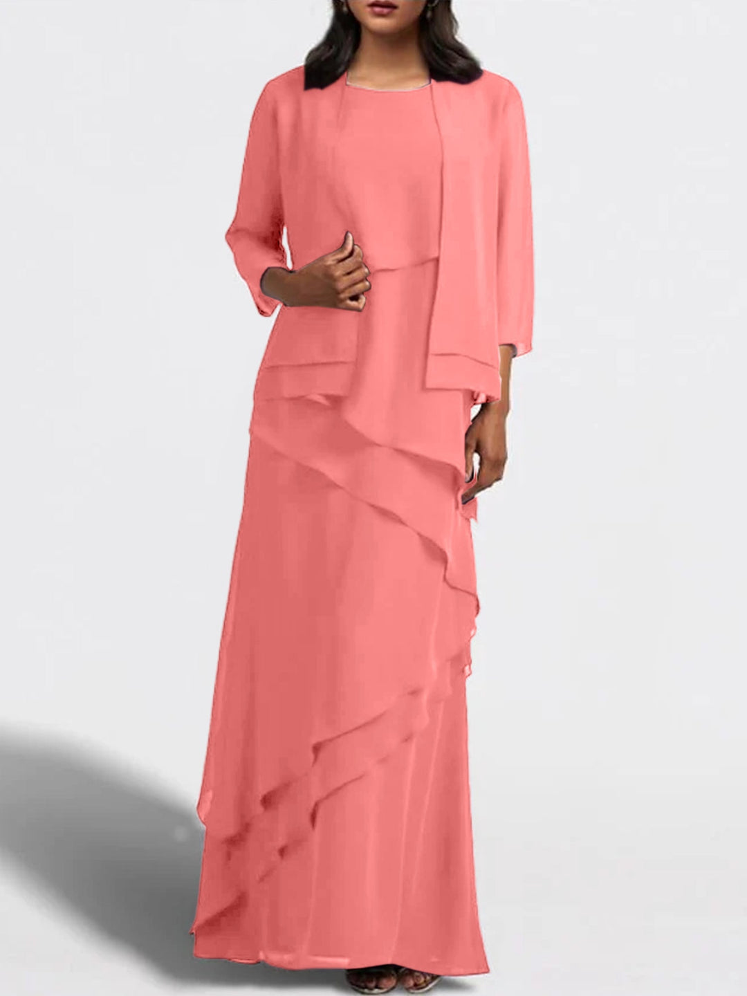 Robes de Mère de la Mariée Fourreau/Colonne Longueur Au Sol avec Veste