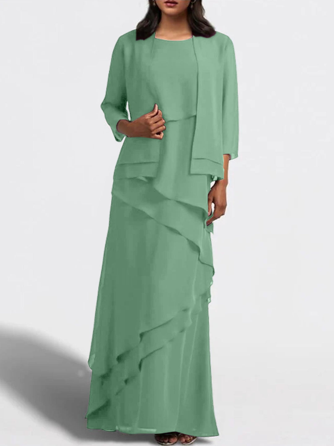 Robes de Mère de la Mariée Fourreau/Colonne Longueur Au Sol avec Veste