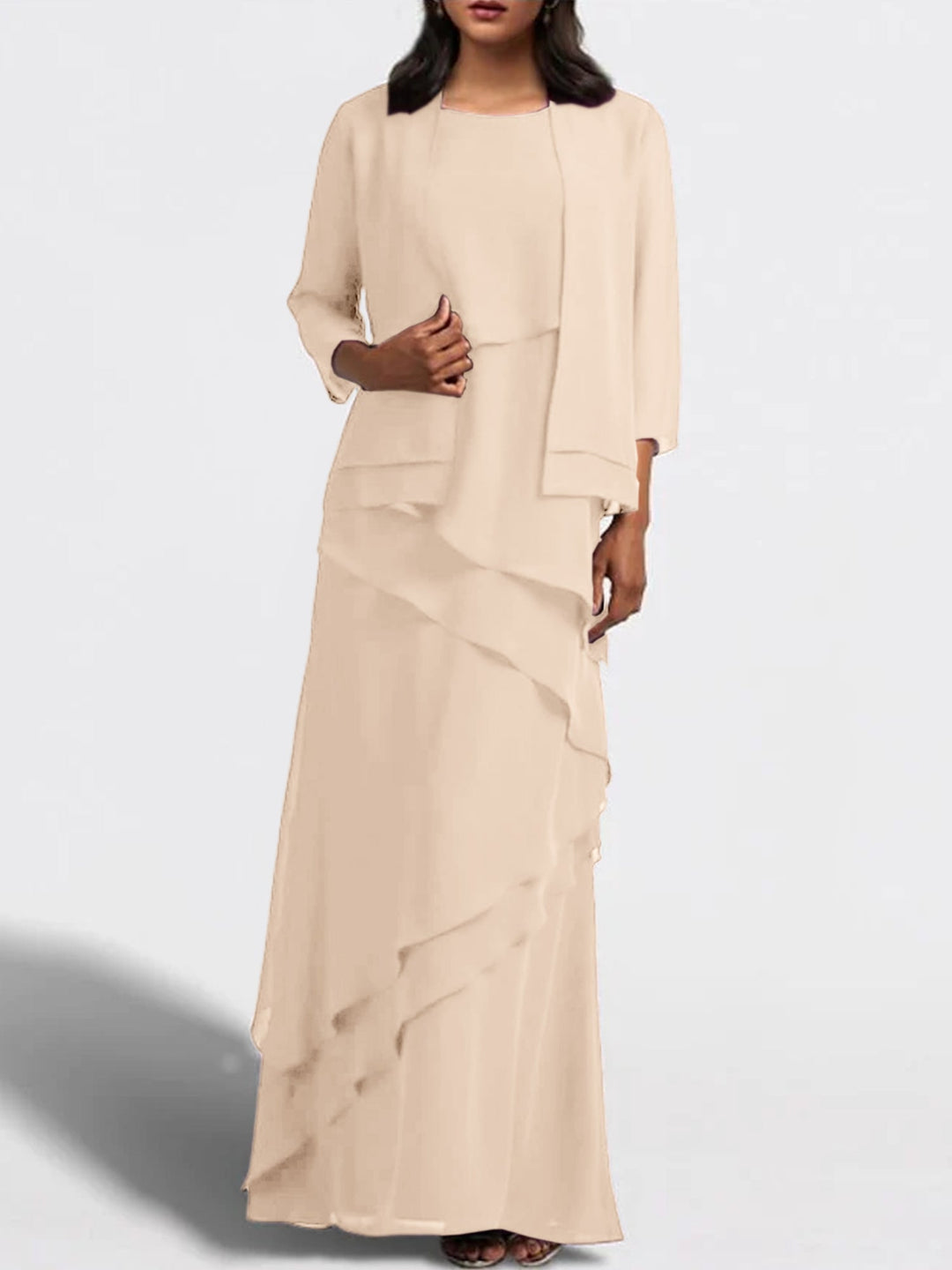 Robes de Mère de la Mariée Fourreau/Colonne Longueur Au Sol avec Veste