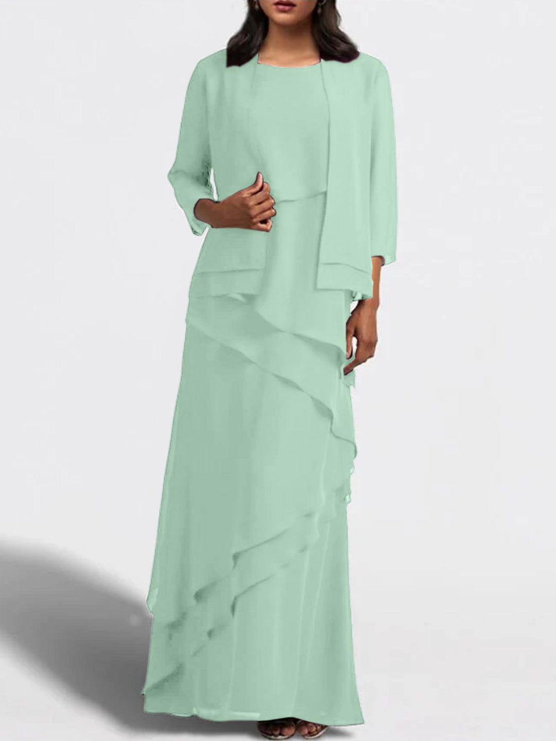 Robes de Mère de la Mariée Fourreau/Colonne Longueur Au Sol avec Veste