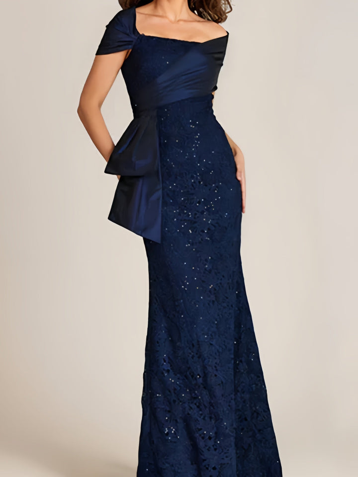 Robe de Mère de la Mariée en Dentelle à Épaules Dénudées, Style Trompette/Sirène, avec Appliques et Perles