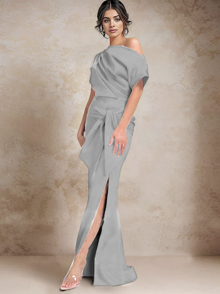 Robes de Mère de la Mariée à Une Épaule, Style Trompette/Sirène, avec Fente Sur le Côté