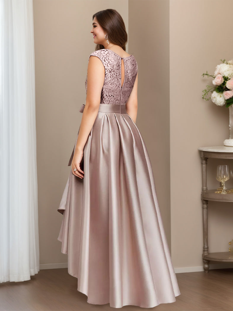 Robe de Mère de la Mariée Asymétrique Grande Taille Sans Manches à Col en V/Princesse avec Plis