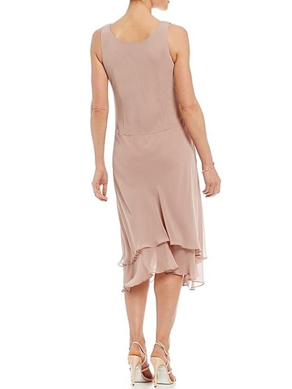 Tailleur-Pantalon pour Mère de la Mariée, Coupe A-Line/Princess, Col Rond, Sans Manches, Longueur Thé, avec Veste