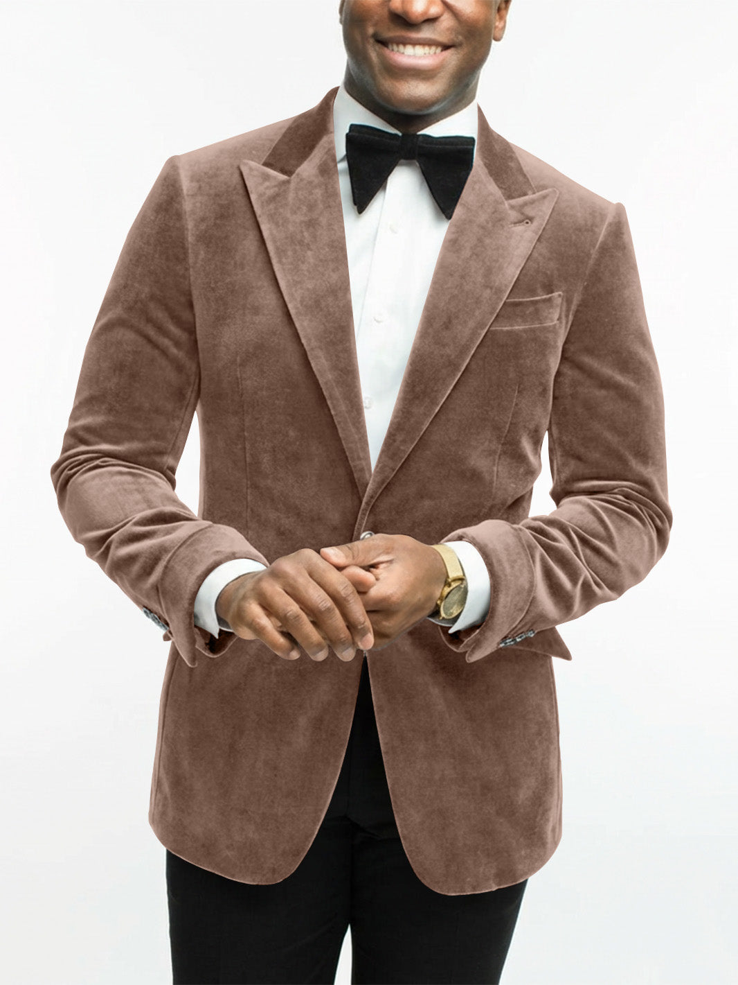Veste Habillée en Velours à Un Bouton et à Coupe Ajustée pour Homme, Verte