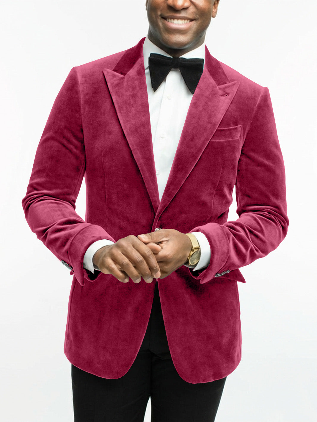Veste Habillée en Velours à Un Bouton et à Coupe Ajustée pour Homme, Verte