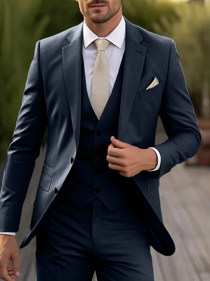 Costumes de Mariage 3 Pièces pour Hommes, Coupe Ajustée, Simple Boutonnage, Deux Boutons