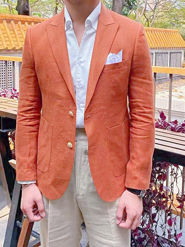 Veste Blazer à Deux Boutons à Coupe Ajustée pour Homme