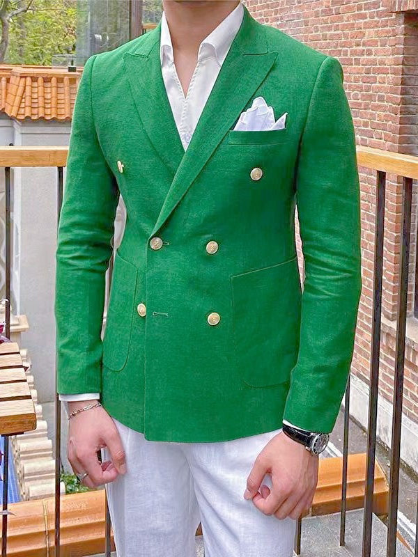 Veste Blazer à Deux Boutons à Coupe Ajustée pour Homme