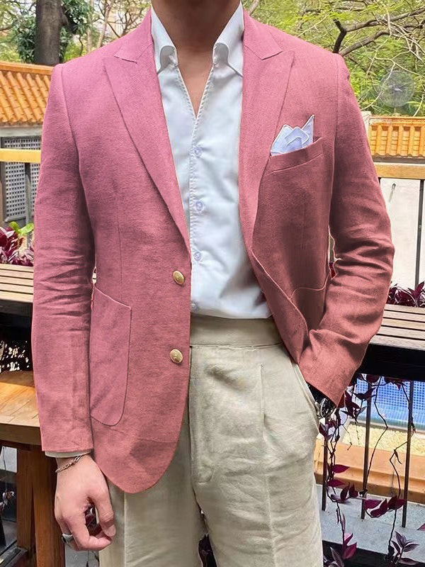 Veste Blazer à Deux Boutons à Coupe Ajustée pour Homme