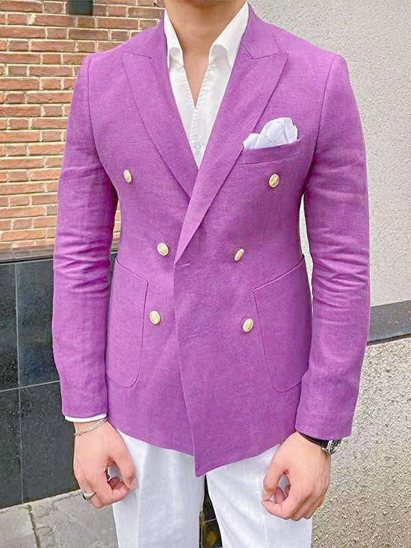 Veste Blazer à Deux Boutons à Coupe Ajustée pour Homme