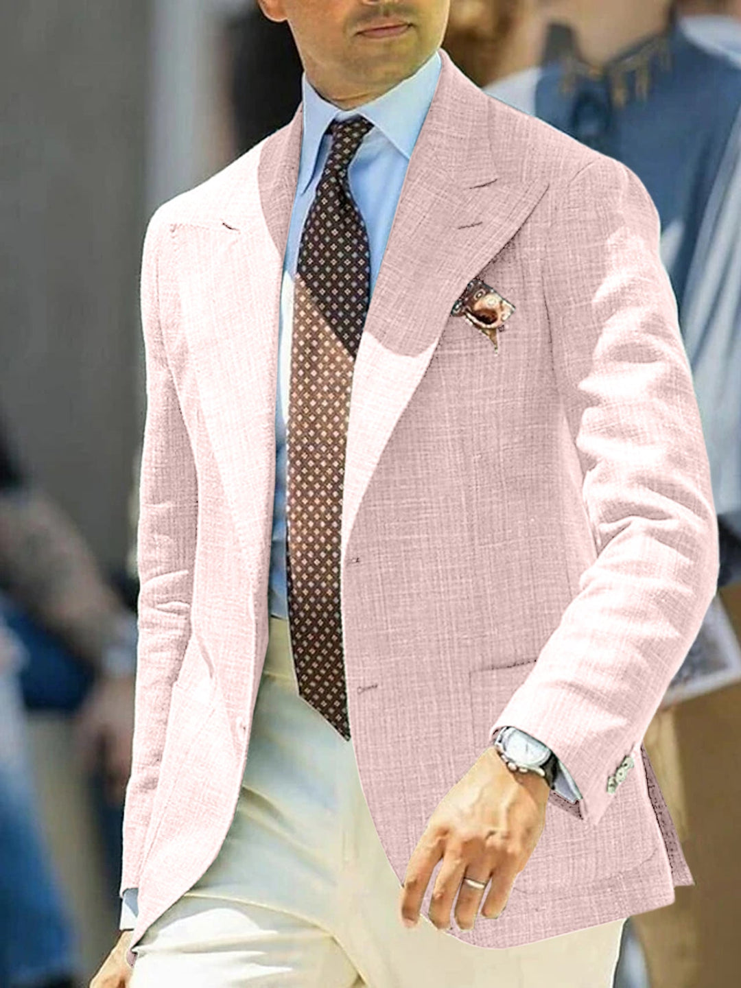 Veste Blazer à Deux Boutons à Coupe Ajustée pour Homme