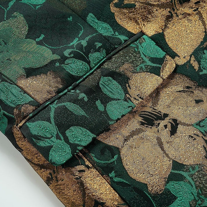 Costumes de Mariage 2 Pièces pour Hommes, Coupe Ajustée, Simple Boutonnage, Imprimé Floral, Blazer