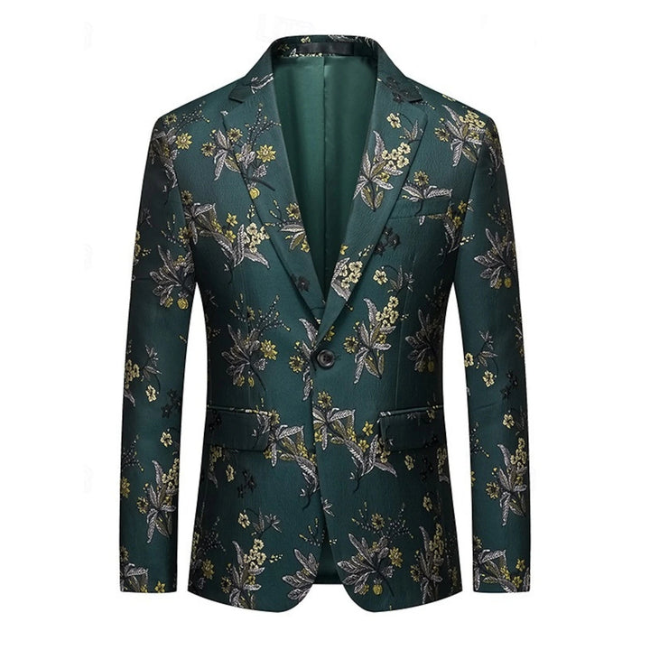 Costumes de Mariage Pour Hommes, Coupe Ajustée, Simple Boutonnage, Imprimé Floral, Blazer